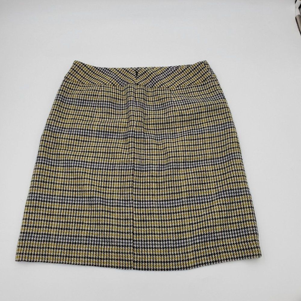 Talbots Womens Skirt Knee Zip Pockets Houndstooth Pencil Size 8 - Picture 4 of 9